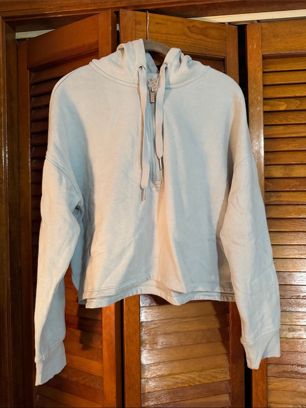 Calvin Klein Pale Blue Half-Zip Hooded Sweatshirt